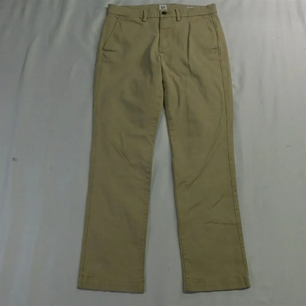Gap 29 x 30 Khaki Essential Straight Stretch Mens Chino Pants